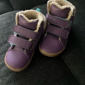Cozy Purple Kids Boots with Velcro Straps